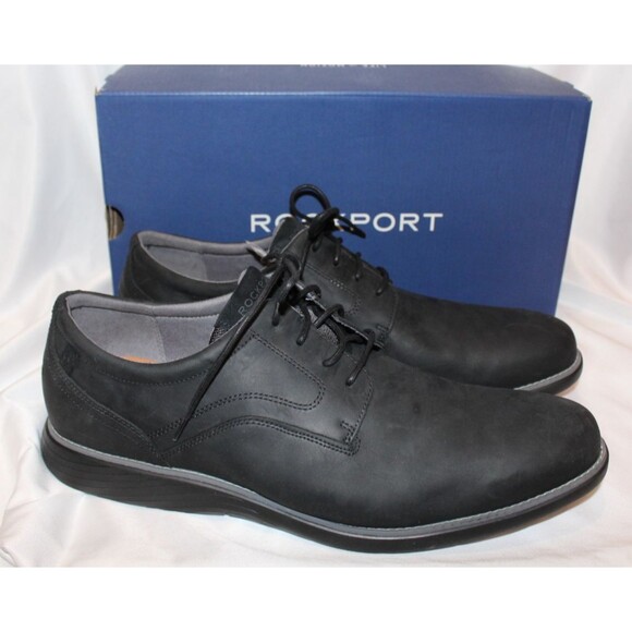 Rockport Men's Garett Plain Toe Oxford Shoes BLACK NIB SZ 15 - Picture 2 of 6